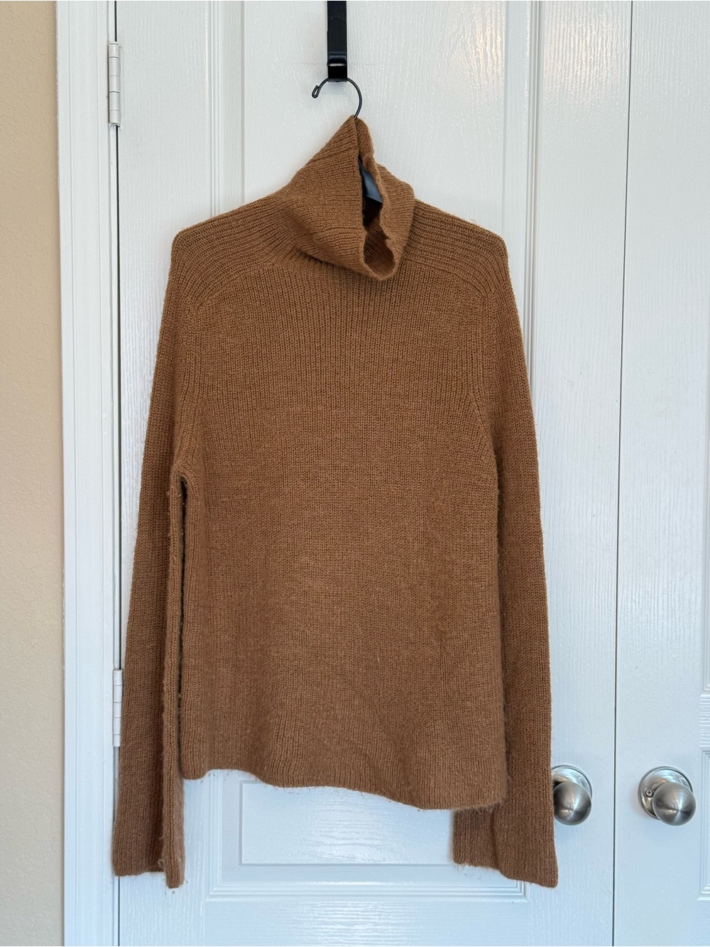 Reformation 100% Alpaca Wool Turtleneck Sweater in Caramel Brown